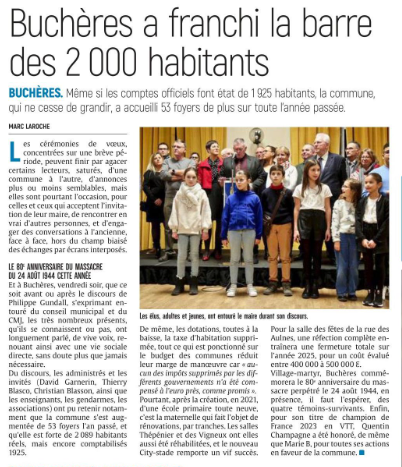 BUCHERES A FRANCHI LA BARRE DES 2000 HABITANTS